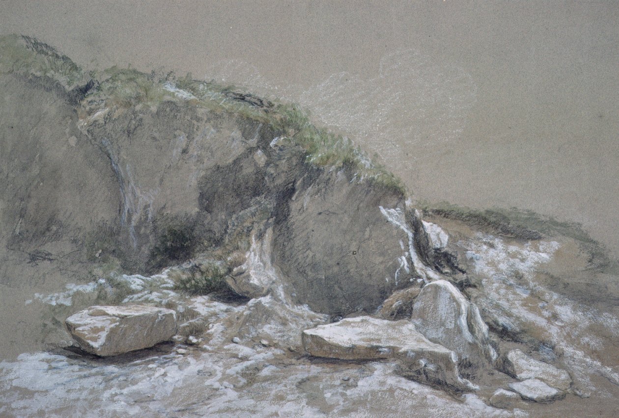 Rocks and Sea, Isle of Wight, (kresba) od Augustus Wall Callcott