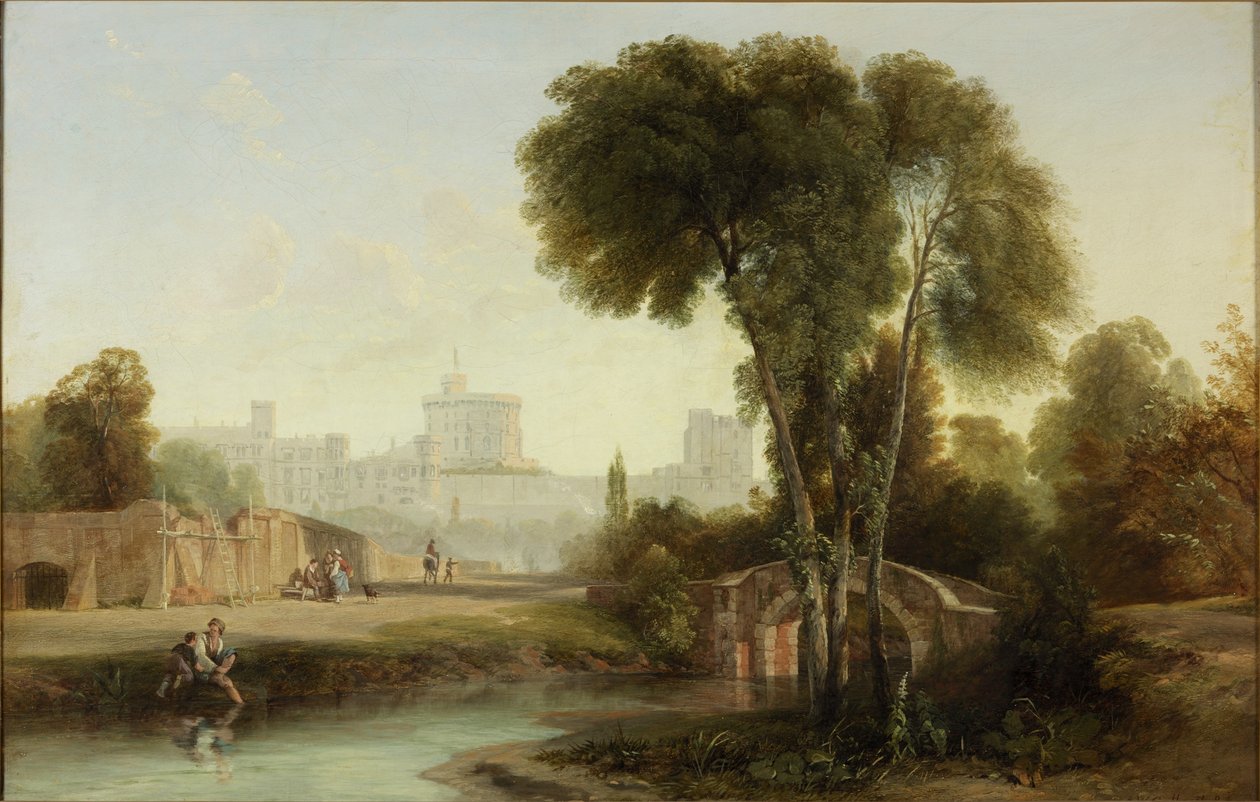 Hrad Windsor ze Starého mostu od Augustus Wall Callcott