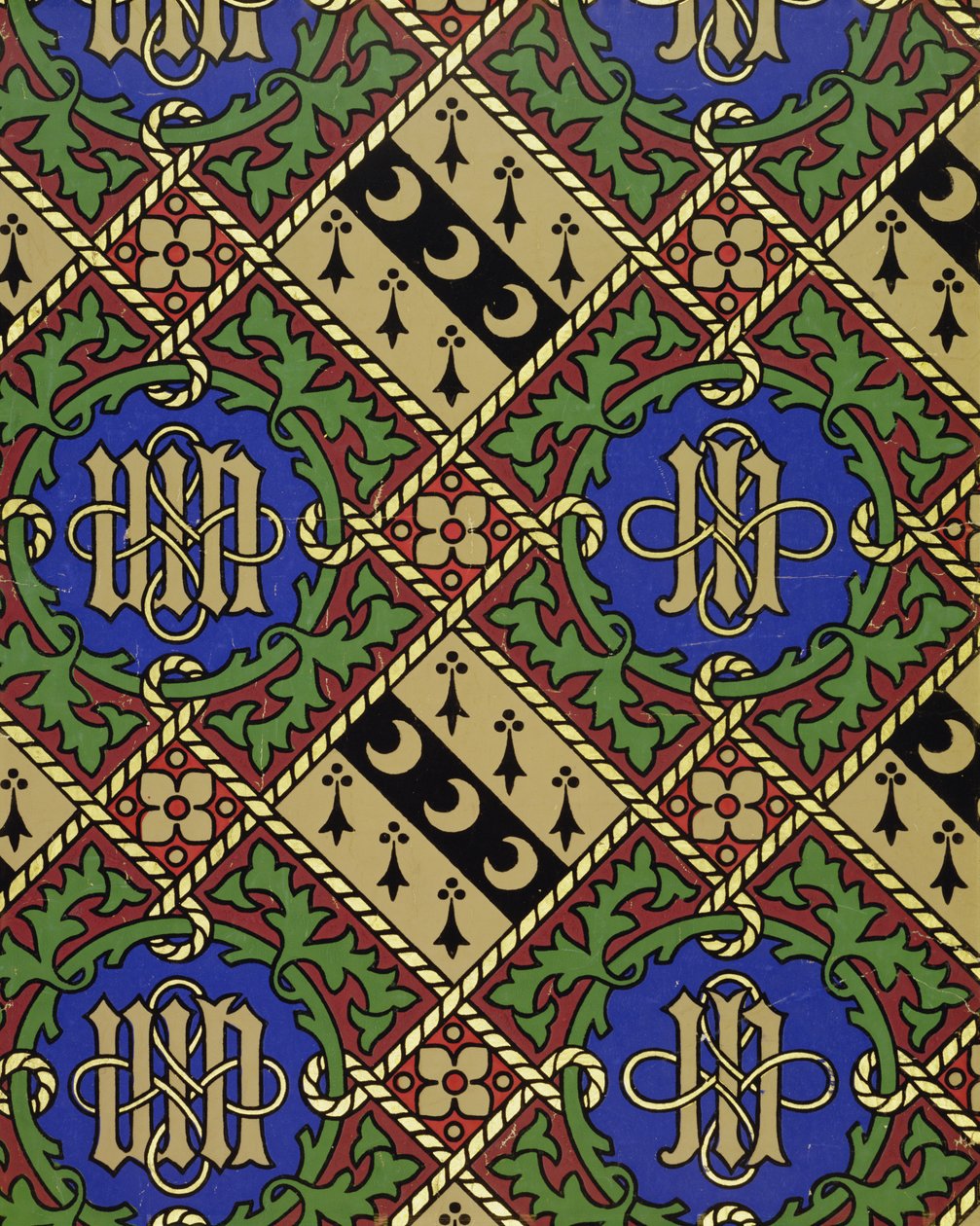 Diamantový tisk církevní tapety design od Augustus Welby Northmore Pugin