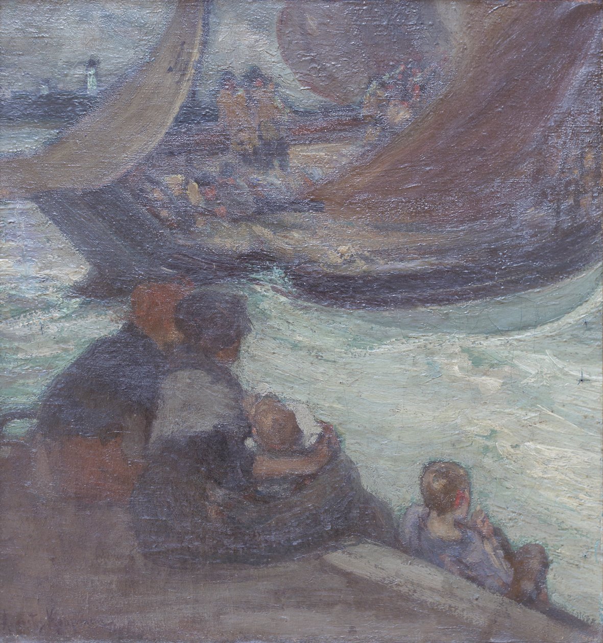 Odjezd na rybolov, Augustus Koopman (olej na plátně) od Augustus B. Koopman