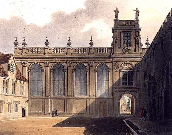 Exteriér Trinity College Chapel, ilustrace z 