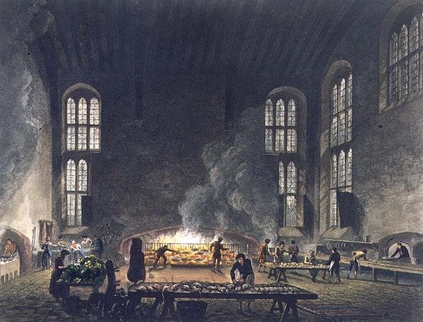 Interiér kuchyně v Christ Church, ilustrace z 
