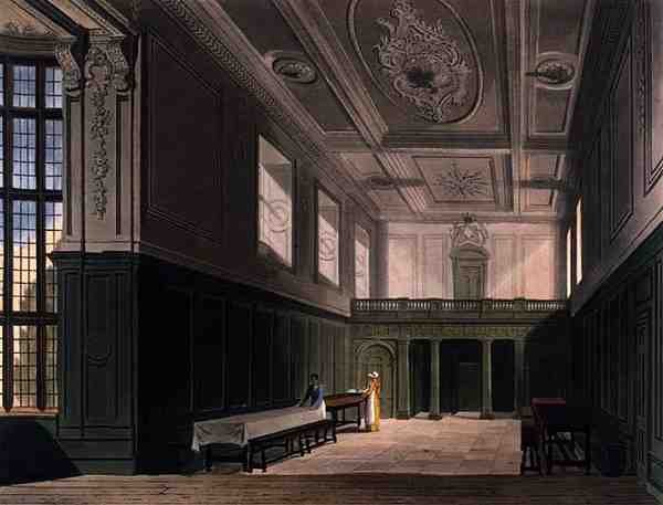 Hall of Sidney College, Cambridge, z 