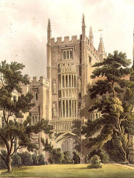 Stará brána na Magdalen College, ilustrace z 