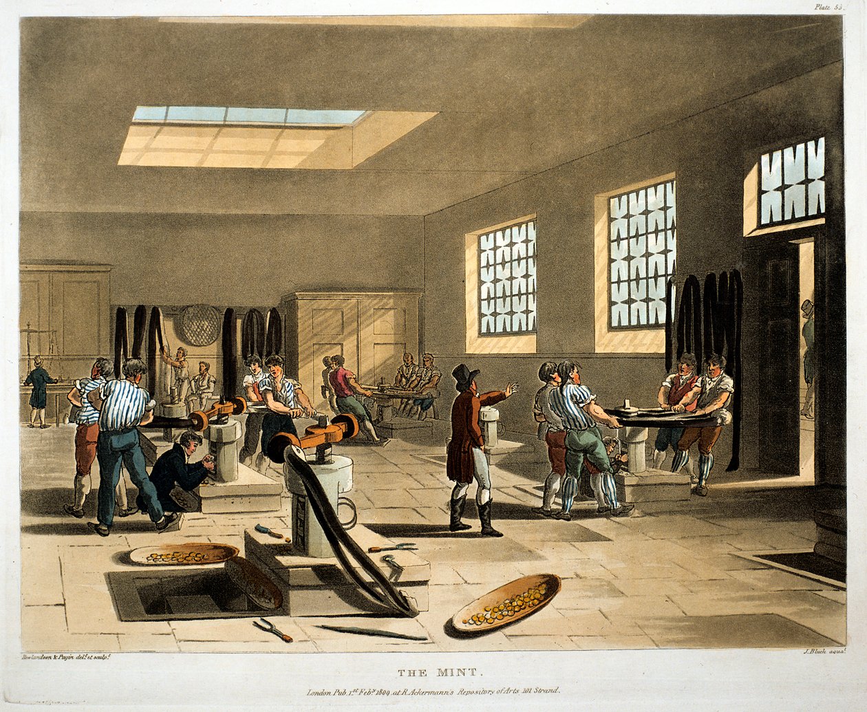 Mincovna, Londýn, 1808-1811 od Augustus Charles Pugin, Thomas Rowlandson