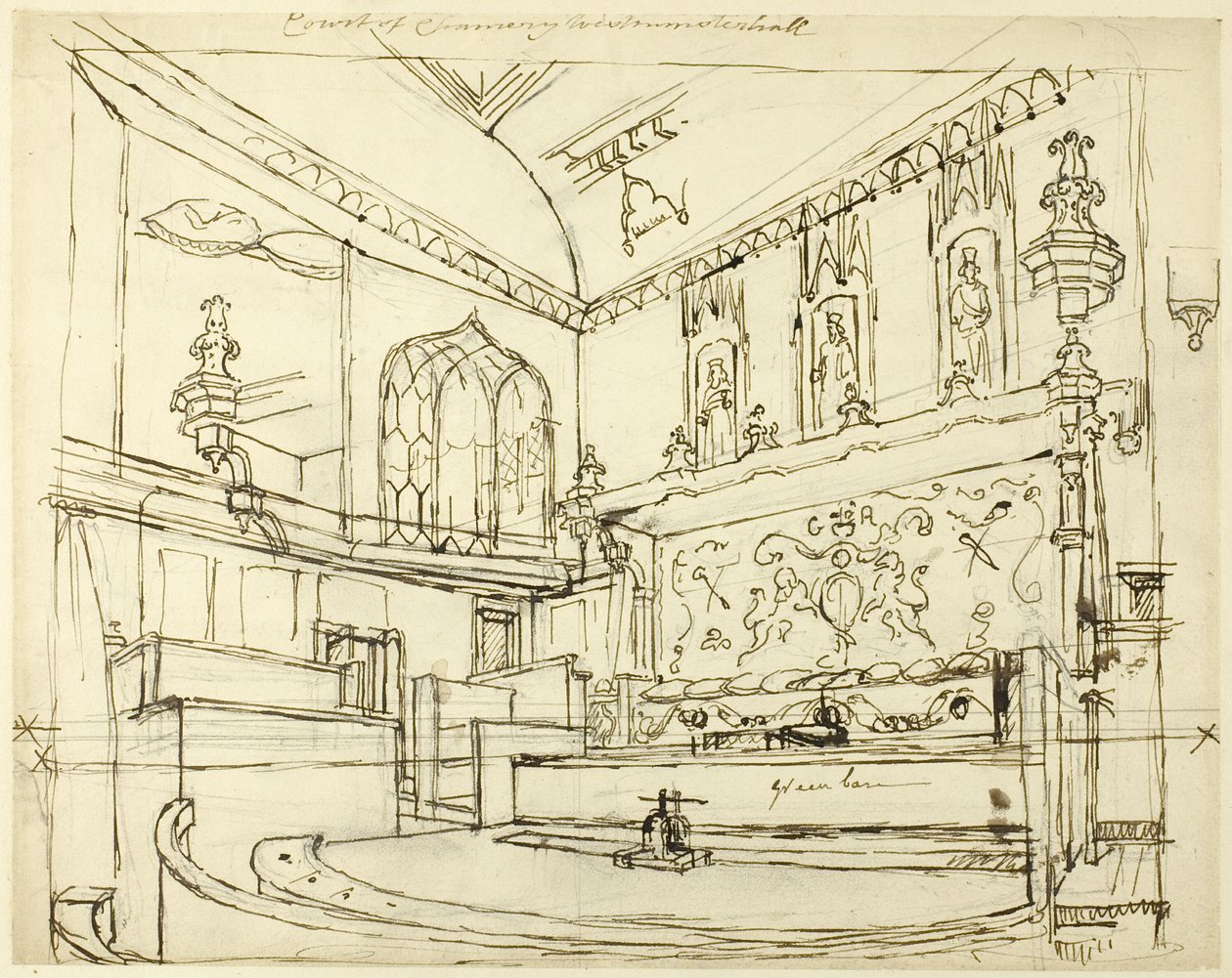 Court of Chancery, Westminster Hall od Augustus Charles Pugin