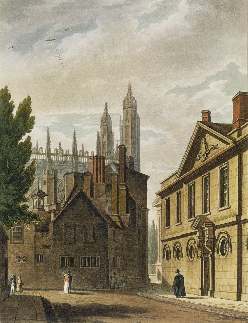 Přední část Trinity Hall, Cambridge, z 