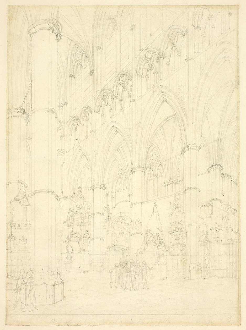 Severní ulička, Westminsterské opatství od Augustus Charles Pugin