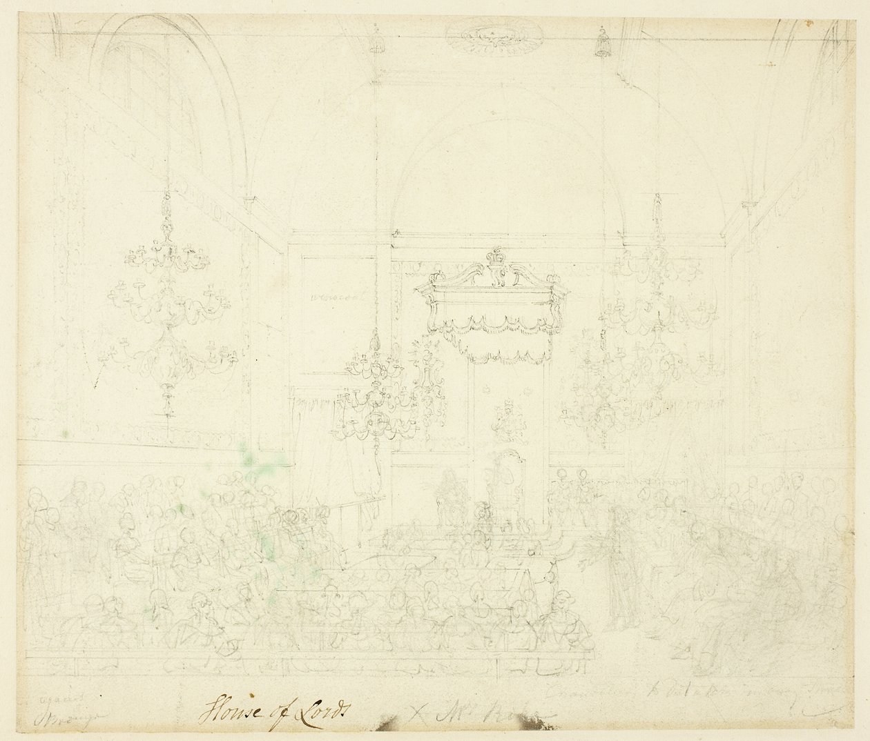 Studie pro Sněmovnu lordů z mikrokosmu Londýna od Augustus Charles Pugin