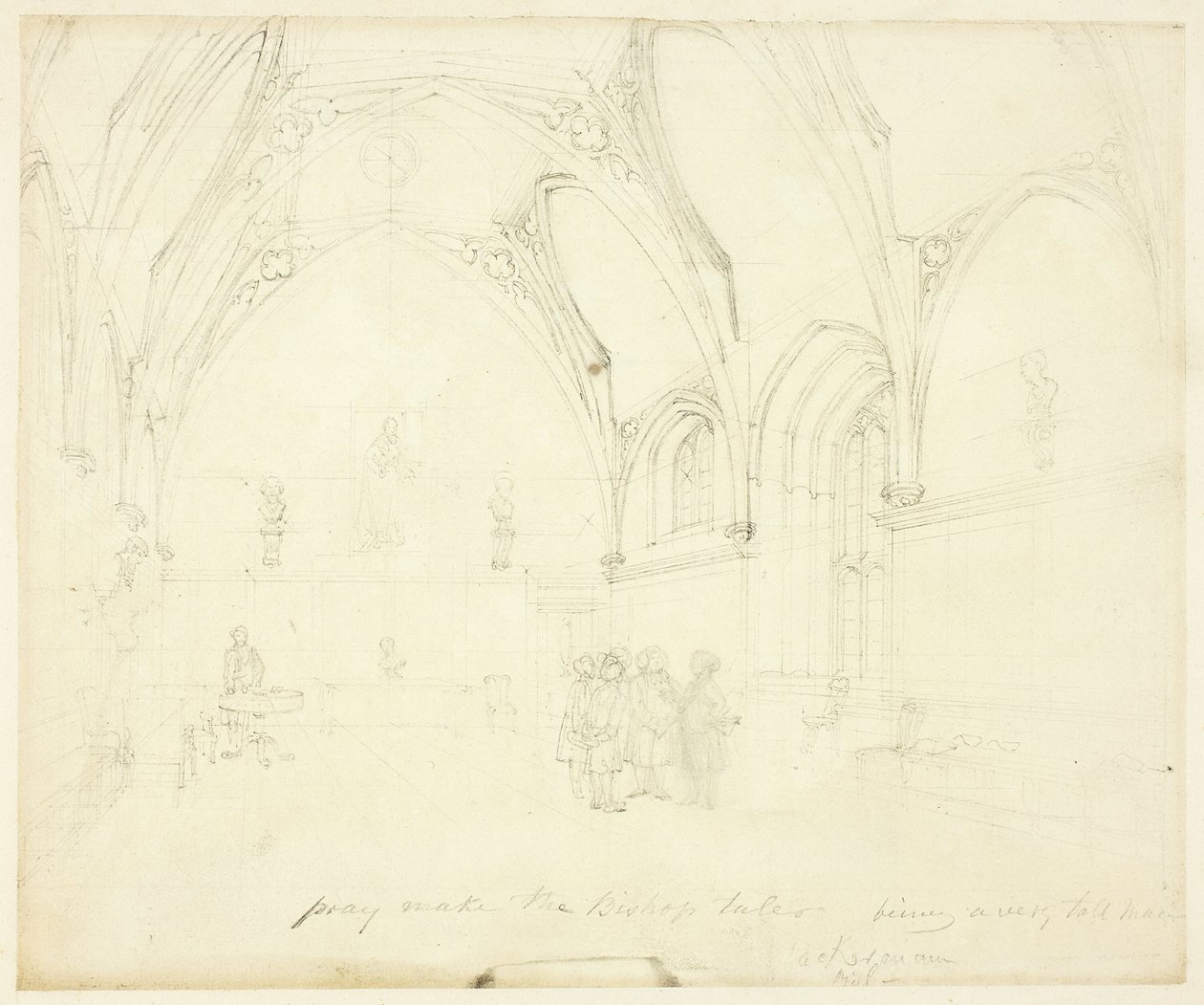 Studie pro Lambeth Palace, od Microcosm of London od Augustus Charles Pugin