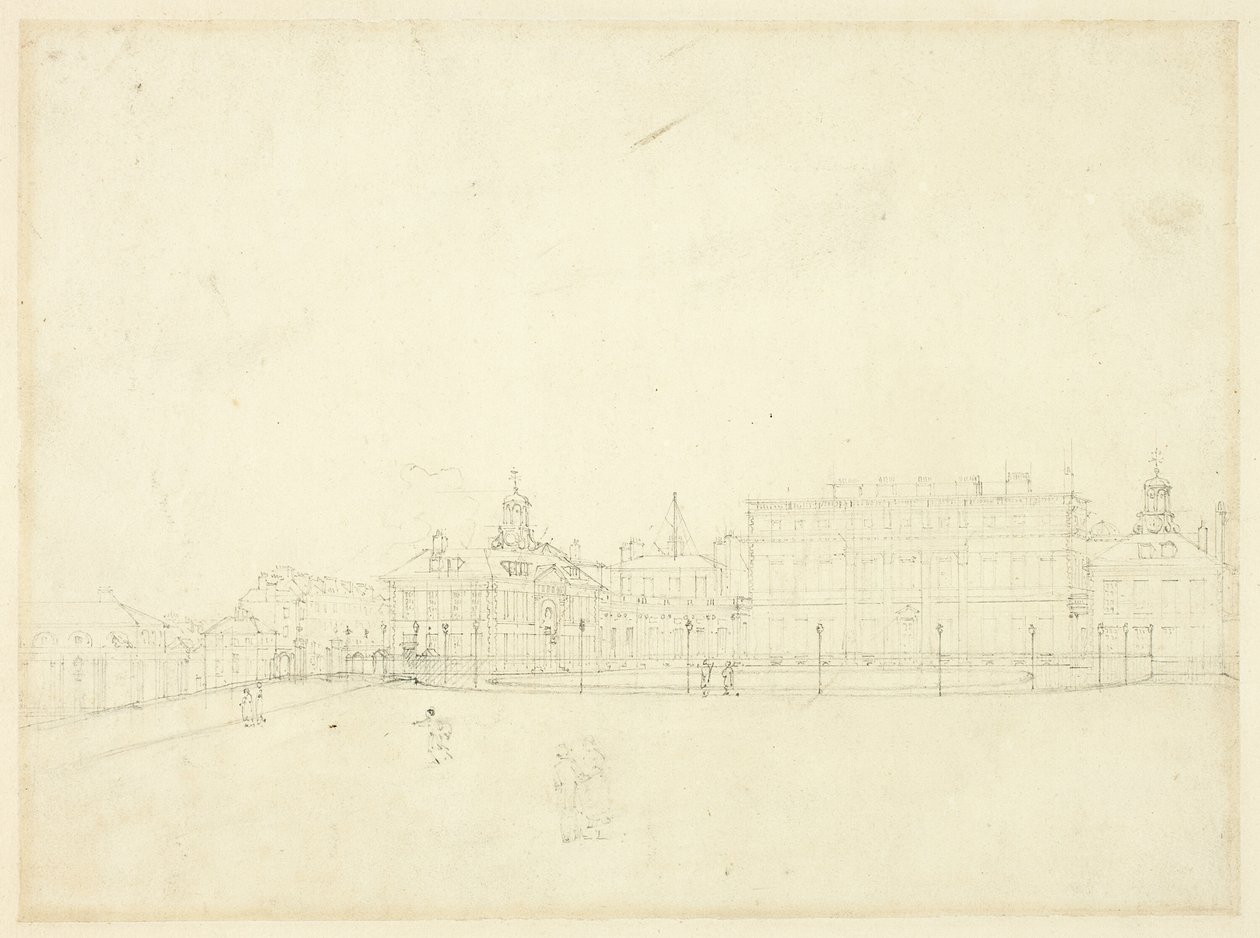 Studie pro Královský palác, St. James Park od Augustus Charles Pugin