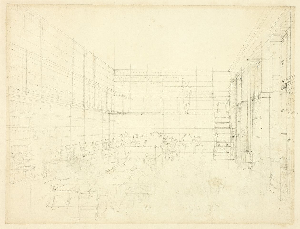 Studie pro Royal Institution, Albemarle Street, z Microcosm of London od Augustus Charles Pugin