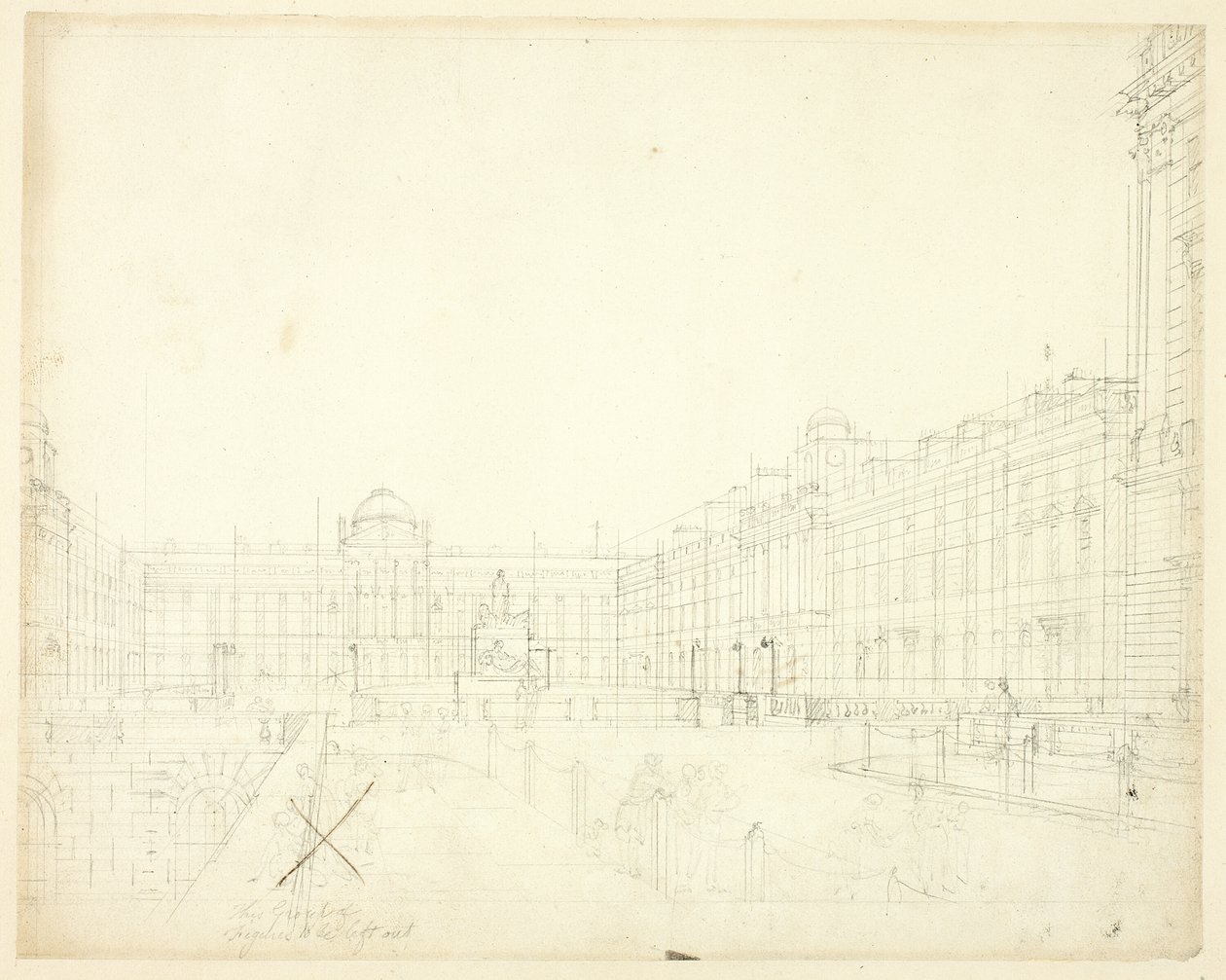 Studie pro Somerset House, Strand, z Microcosm of London od Augustus Charles Pugin