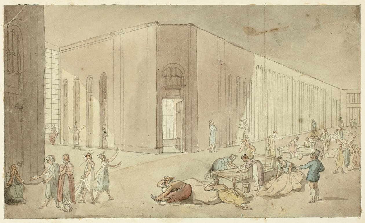 Studie pro nemocnici svatého Lukáše, od Microcosm of London od Augustus Charles Pugin