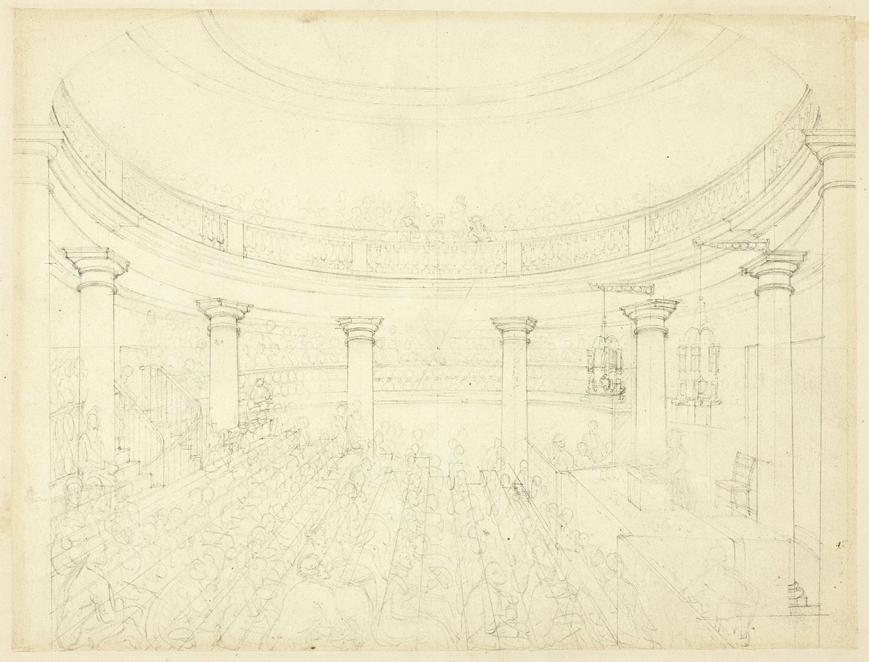 Studie pro Surrey Institution, z Microcosm of London od Augustus Charles Pugin
