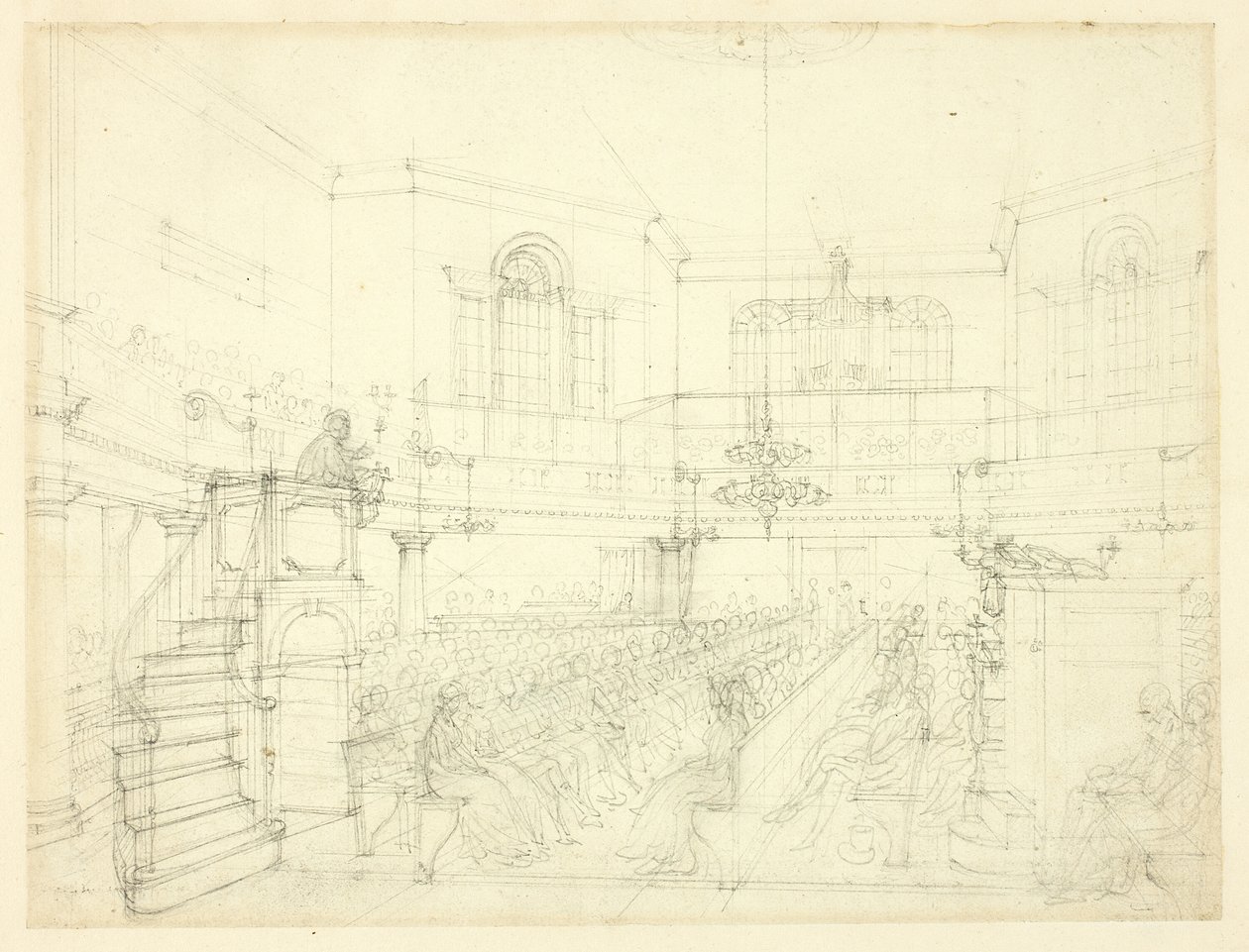 Studie ke kapli The Magdalen Chapel, od Microcosm of London od Augustus Charles Pugin