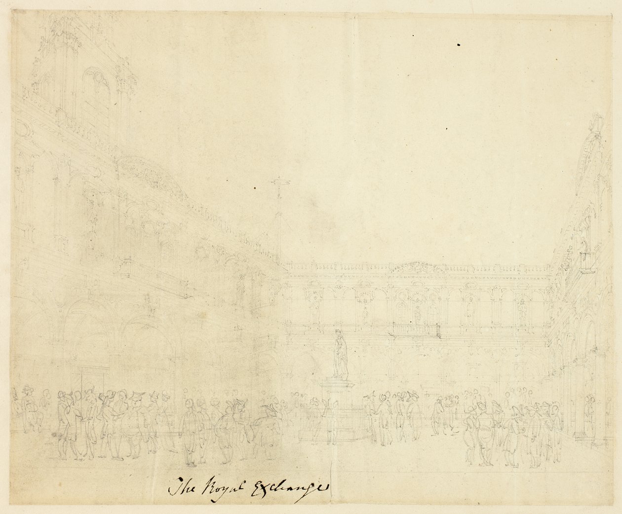 Studie pro The Royal Exchange, z Microcosm of London od Augustus Charles Pugin