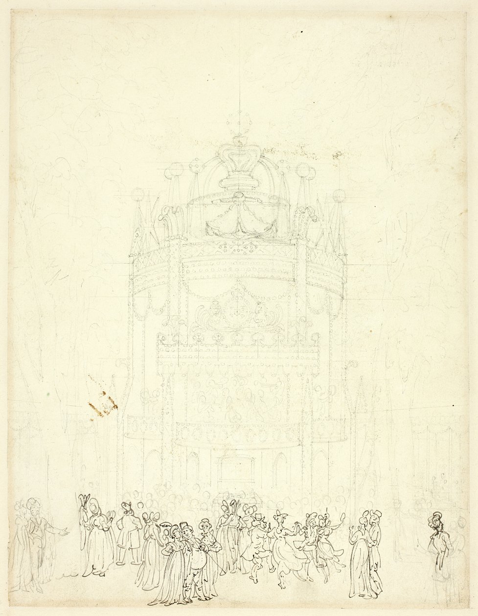 Studie pro Vauxhall Garden od Augustus Charles Pugin