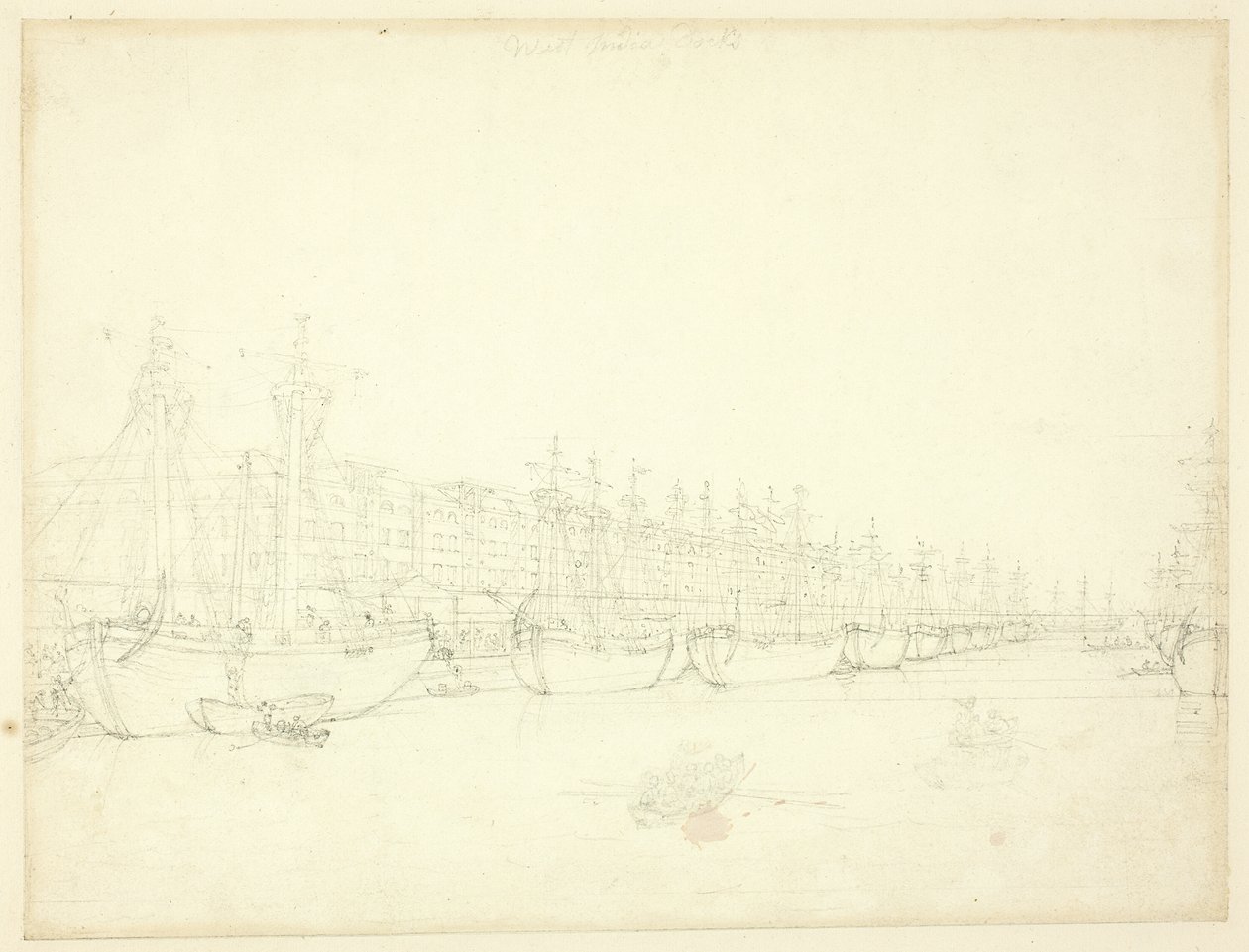 Studie pro West India Docks, z Microcosm of London od Augustus Charles Pugin