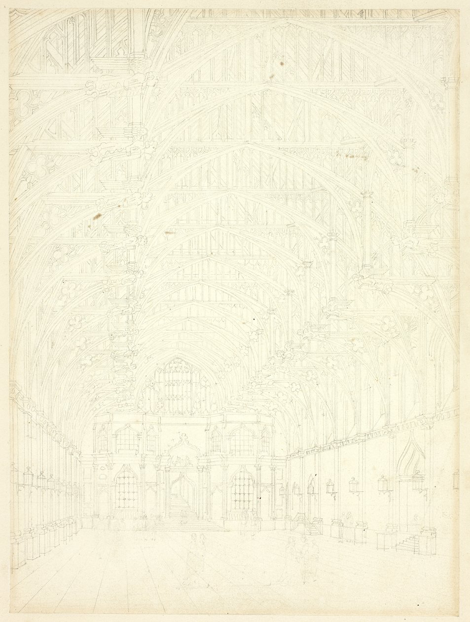 Studie pro Westminster Hall, z Microcosm of London od Augustus Charles Pugin