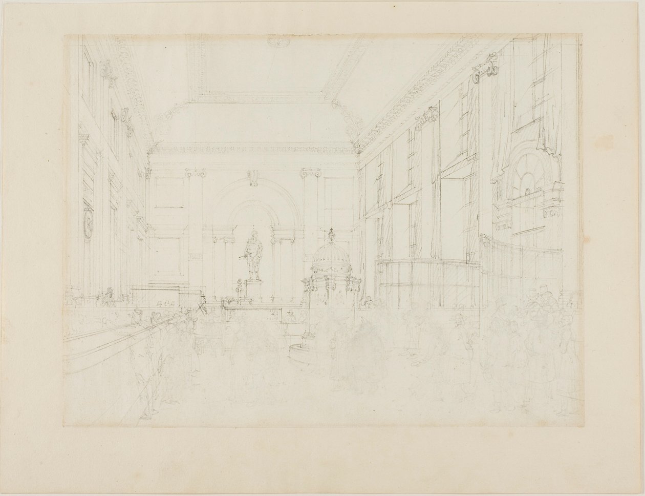 Studium pro Great Hall, Bank of England od Augustus Charles Pugin