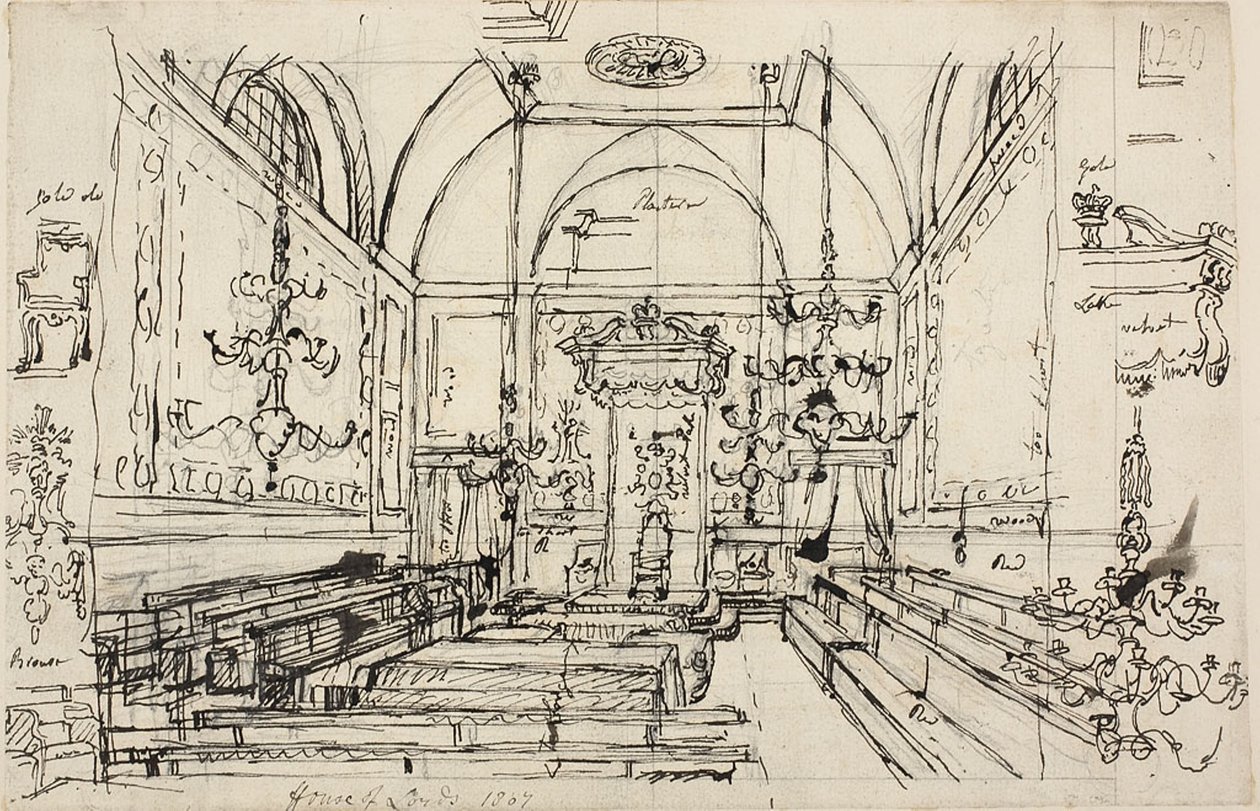Studie pro Sněmovnu lordů od Augustus Charles Pugin