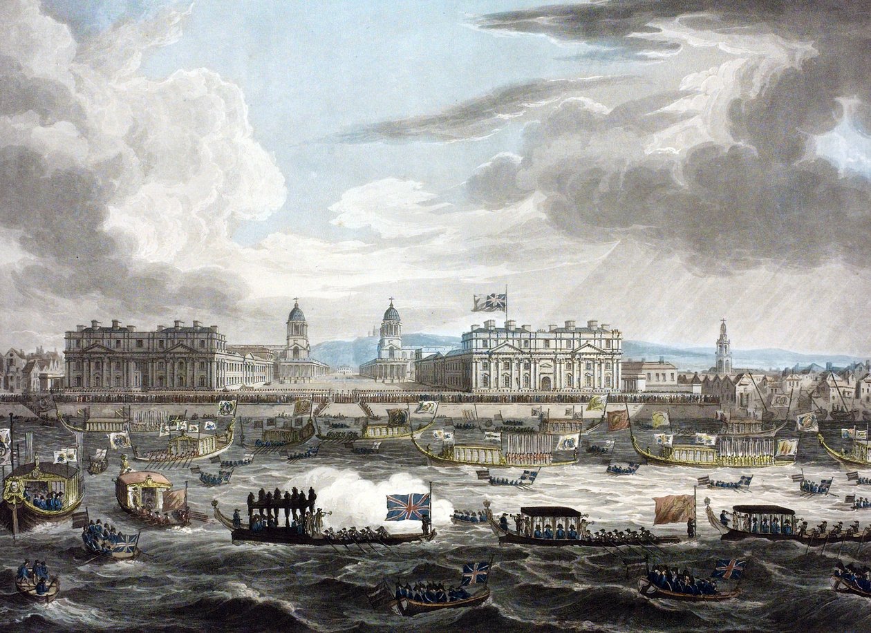 Pohřební průvod zesnulého lorda vikomta Horatia Nelsona (1758-1805) od Augustus Charles Pugin