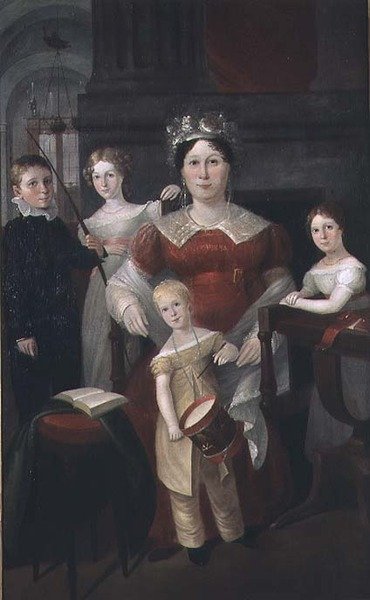 Portrét paní John Piper a rodiny, c.1826 od Augustus Earle