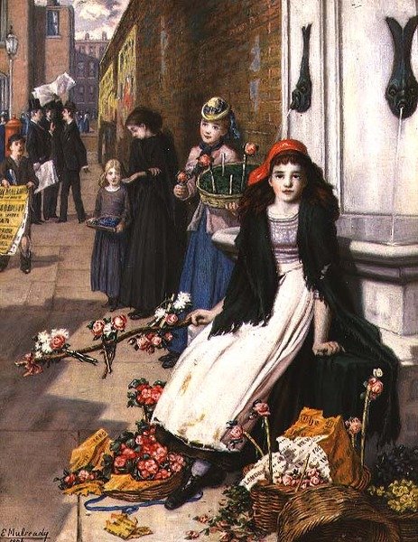 Na rohu londýnské ulice od Augustus Edward Mulready