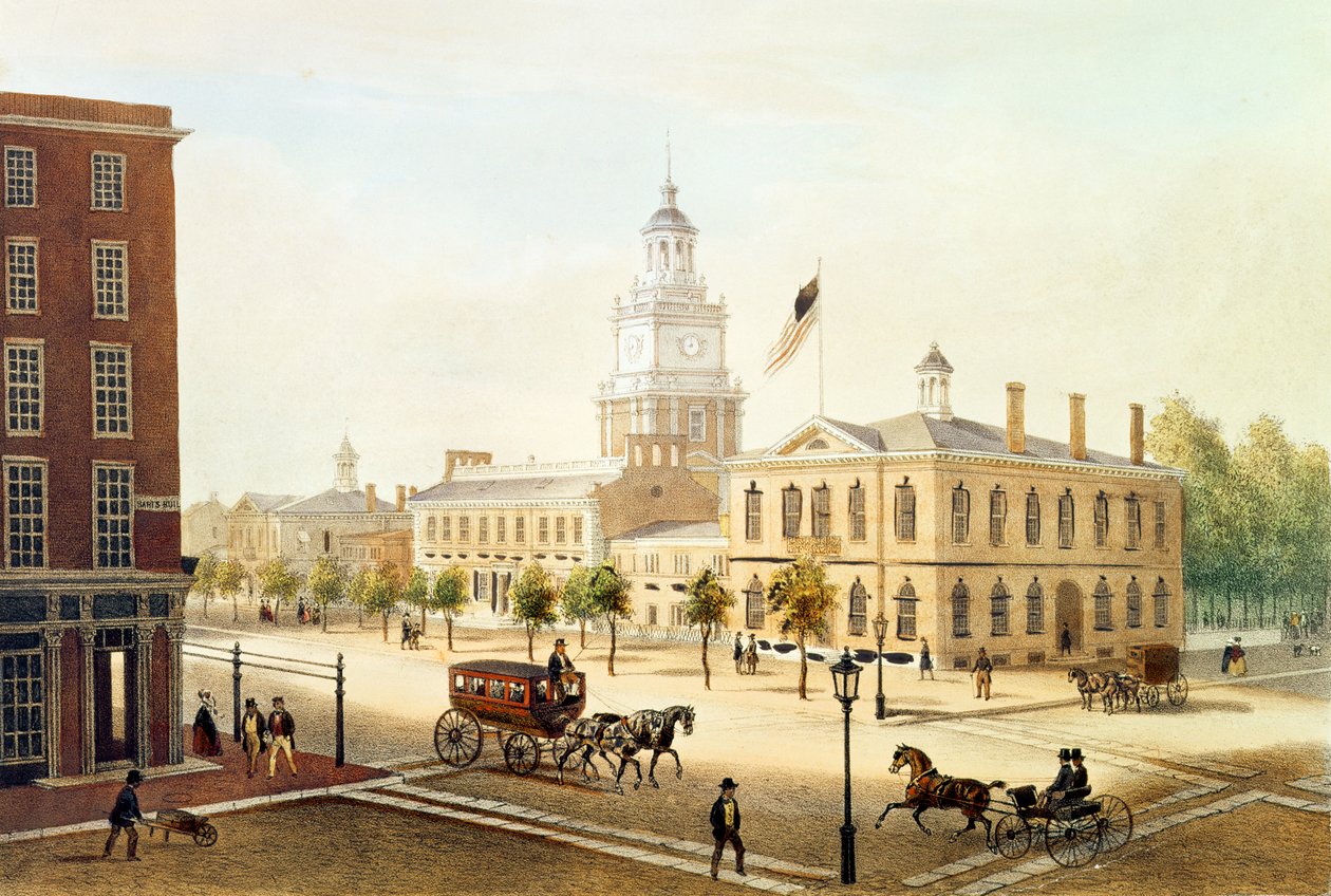 State House, Philadelphia, vyryl Deroy od Augustus Kollner