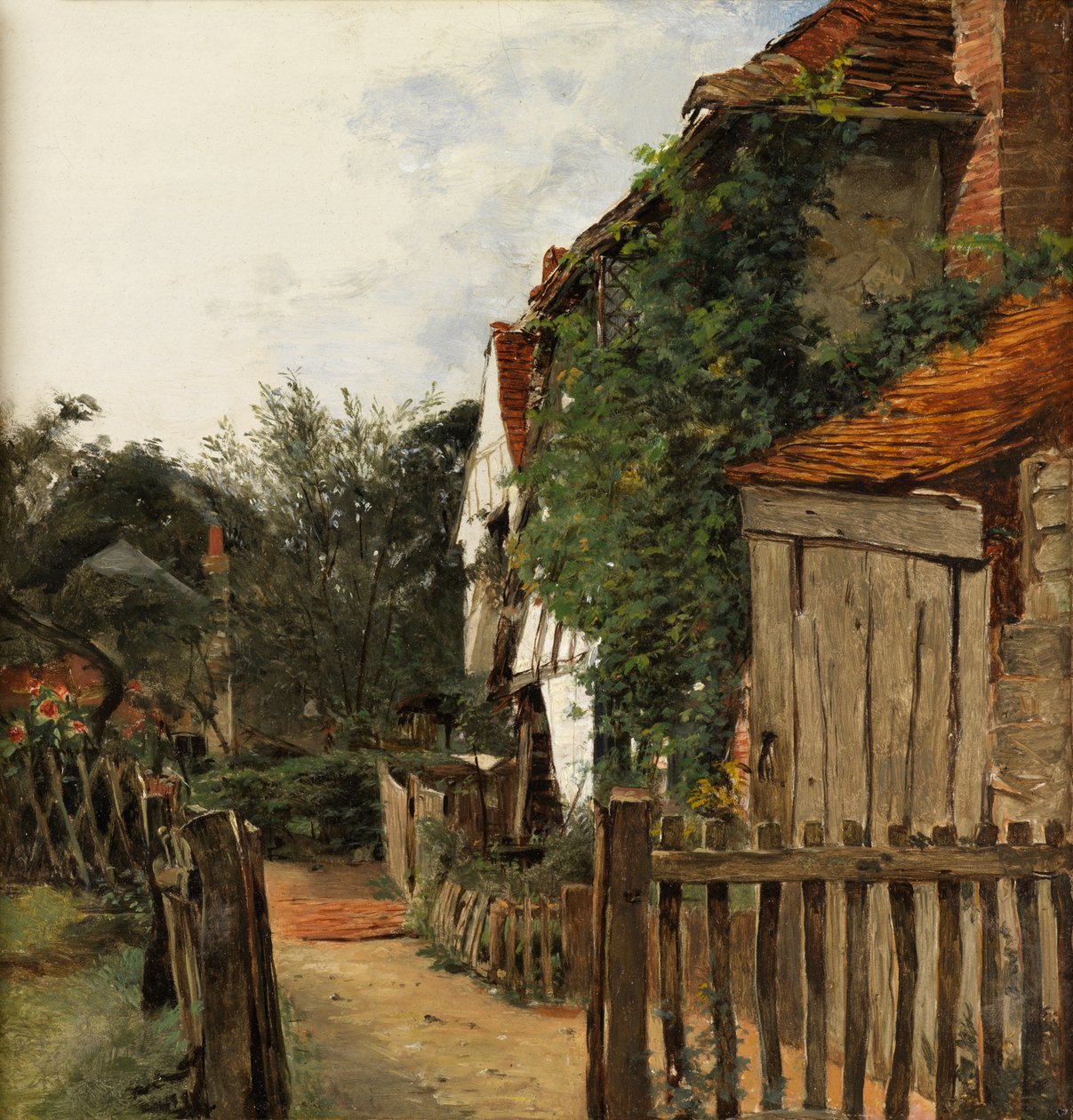 A Cottage Garden (olej na desce) od Augustus Leopold Egg