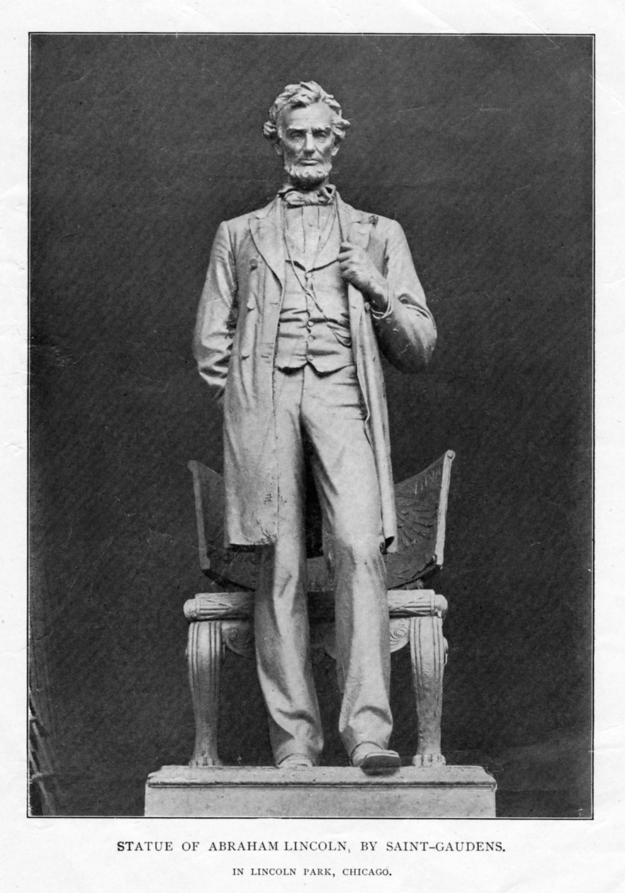 Socha Abrahama Lincolna, Lincoln Park, Chicago, 1887 od Augustus Saint Gaudens