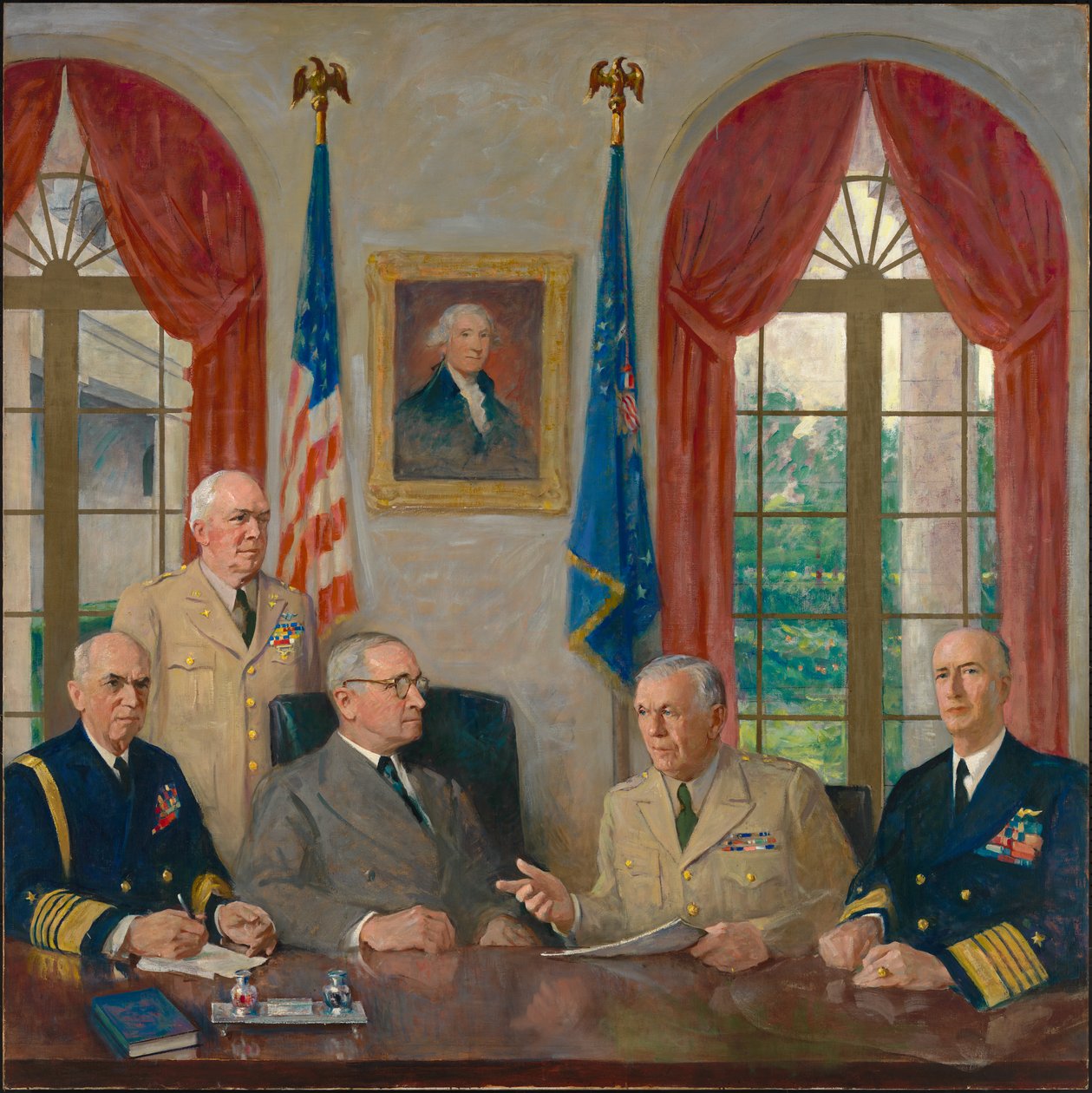 Truman a jeho vojenští poradci, 1949. od Augustus Vincent Tack