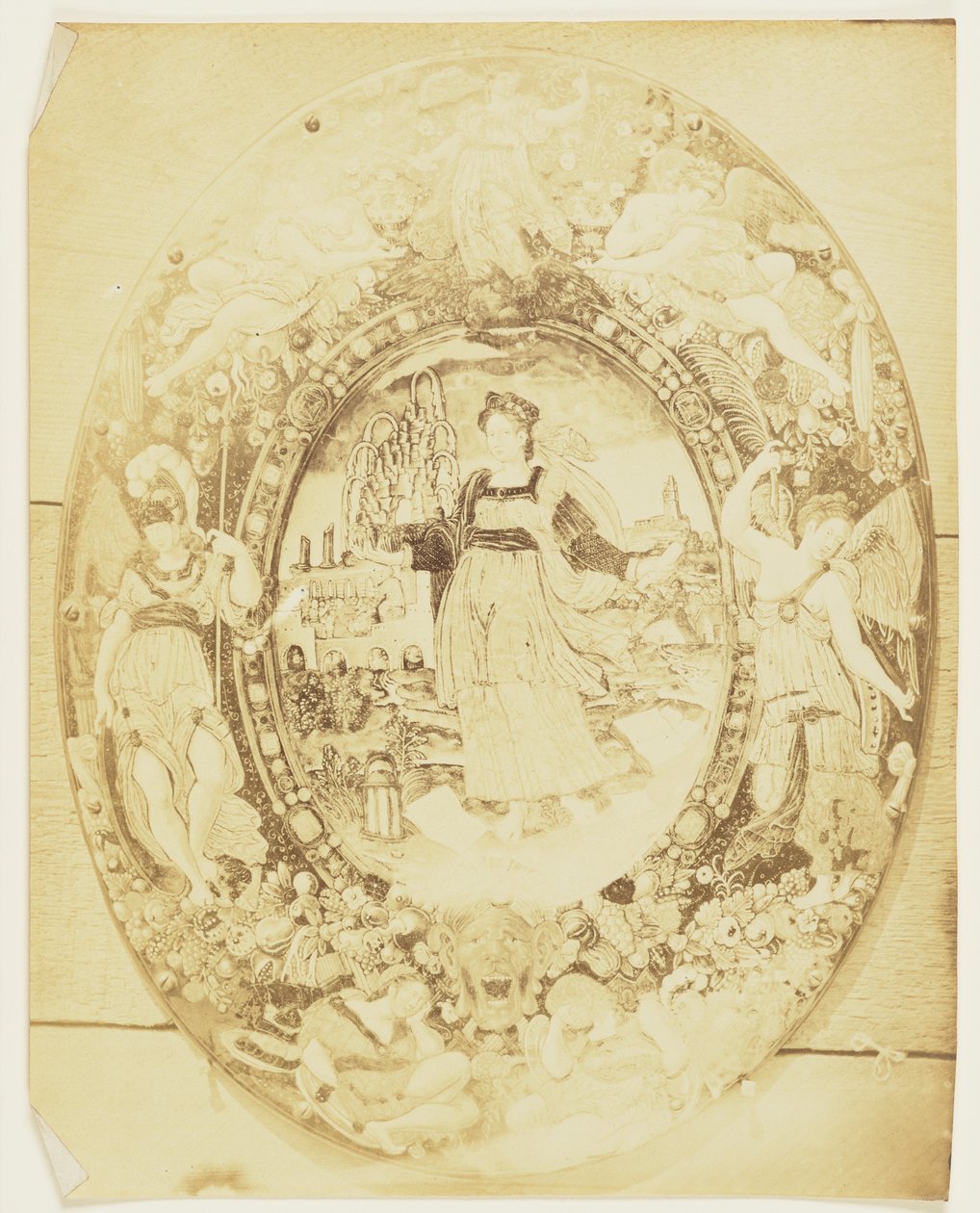 [Deska s alegorickou postavou gramatika] od Augustus W. Franks