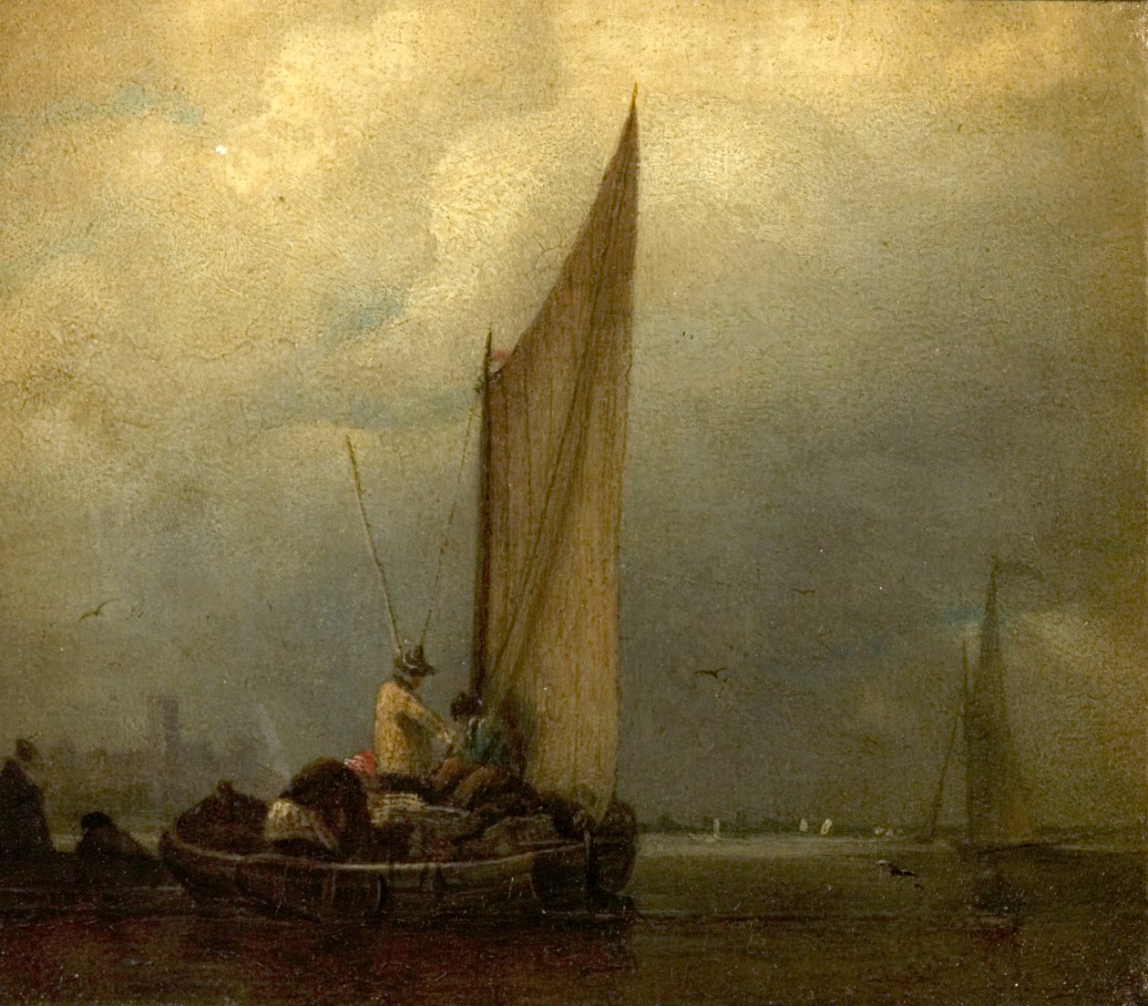 A River Scene with Barges, c.1825 od Augustus Wall Callcott