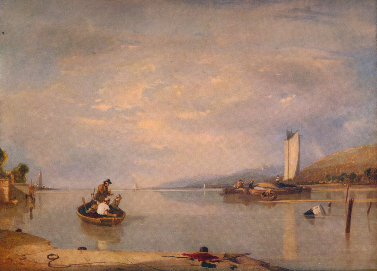 Dead Calm, Lodě z hradu Cowes, c1841 od Augustus Wall Callcott