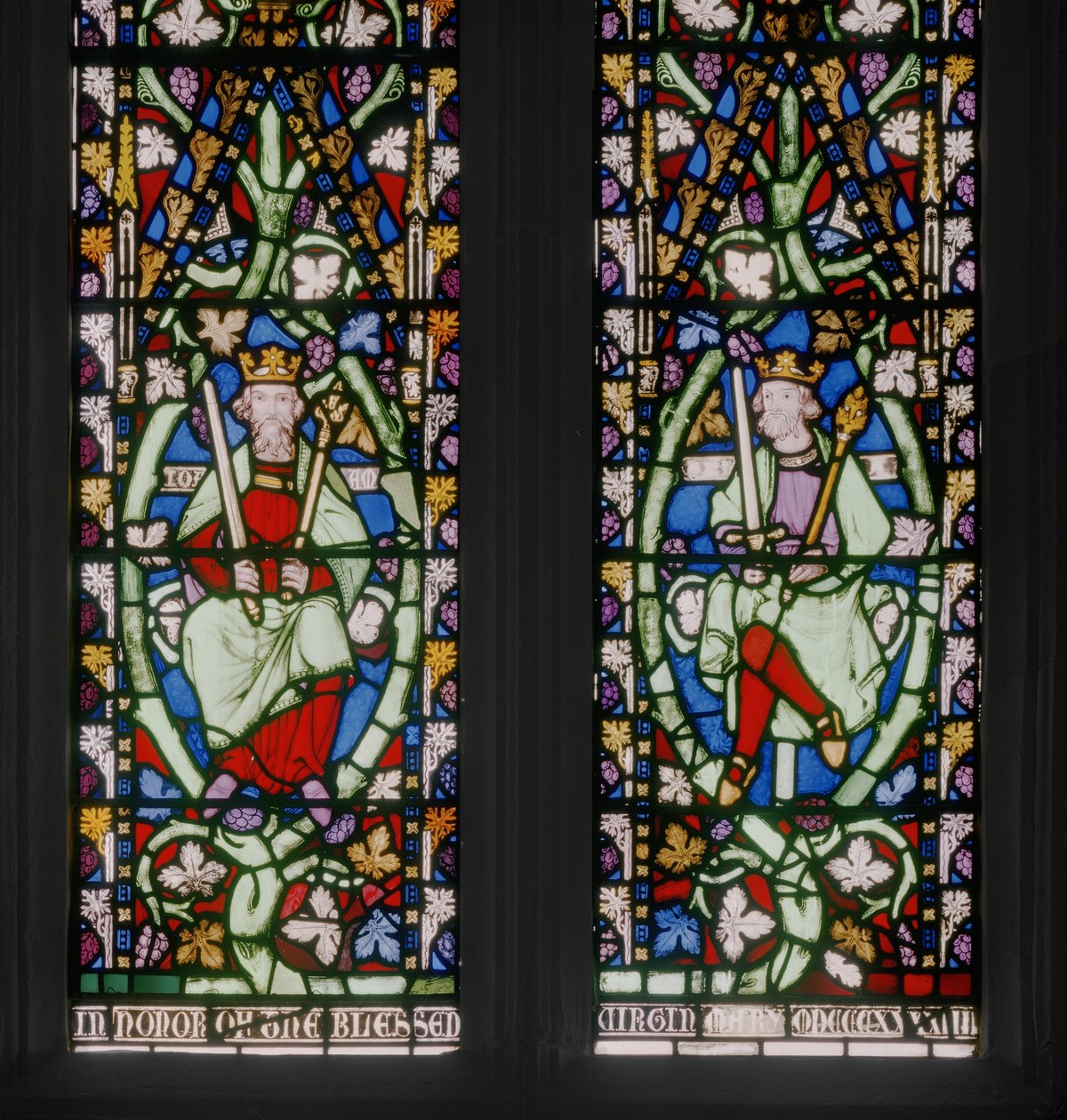 Východní okno s Jesse Tree, detail, cca 1884 (vitráže) od Augustus Welby Northmore Pugin