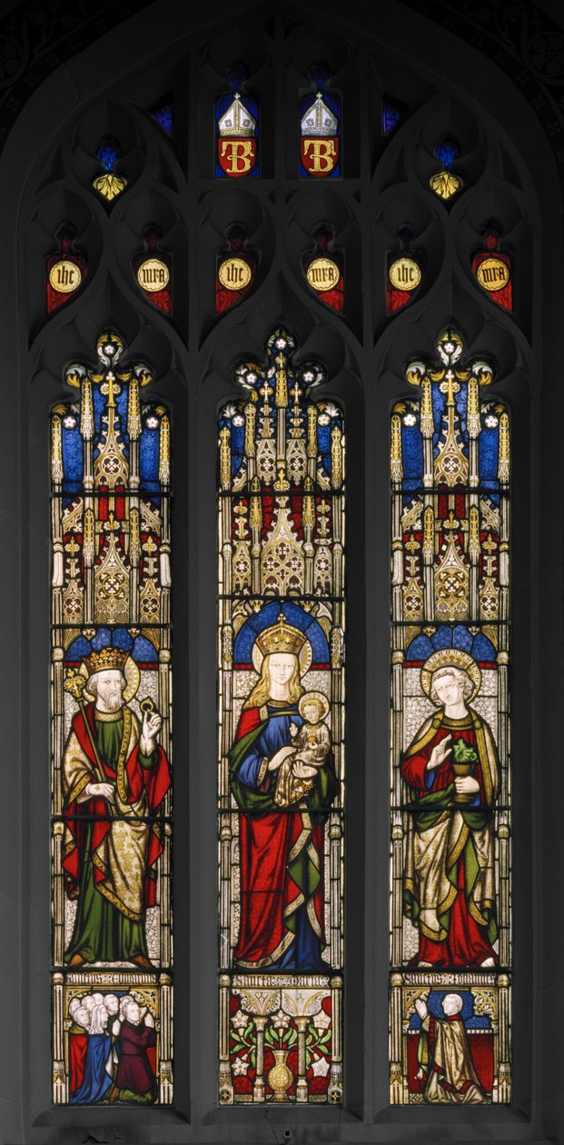 Edward Vyznavač, Panna a dítě a sv. Jan Evangelista, 1846 (vitráže) od Augustus Welby Northmore Pugin