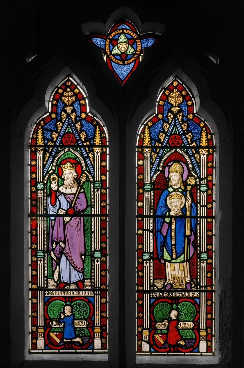 Edward Vyznavač a St. Cuthbert, Okno kaple, kolem roku 1844 (vitráže) od Augustus Welby Northmore Pugin