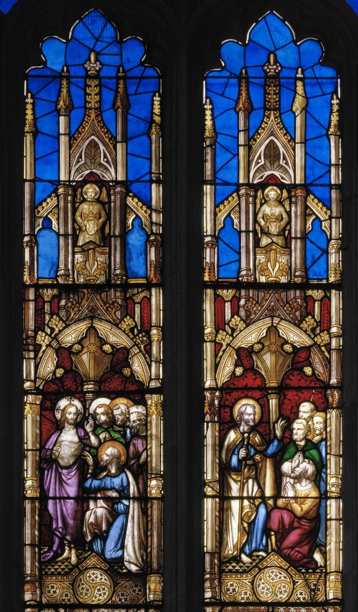 Události v životě sv. Tomáše apoštola, detail, kolem roku 1843 (vitráže) od Augustus Welby Northmore Pugin
