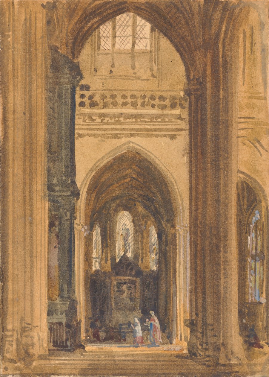 Interiér gotického kostela od Augustus Welby Northmore Pugin
