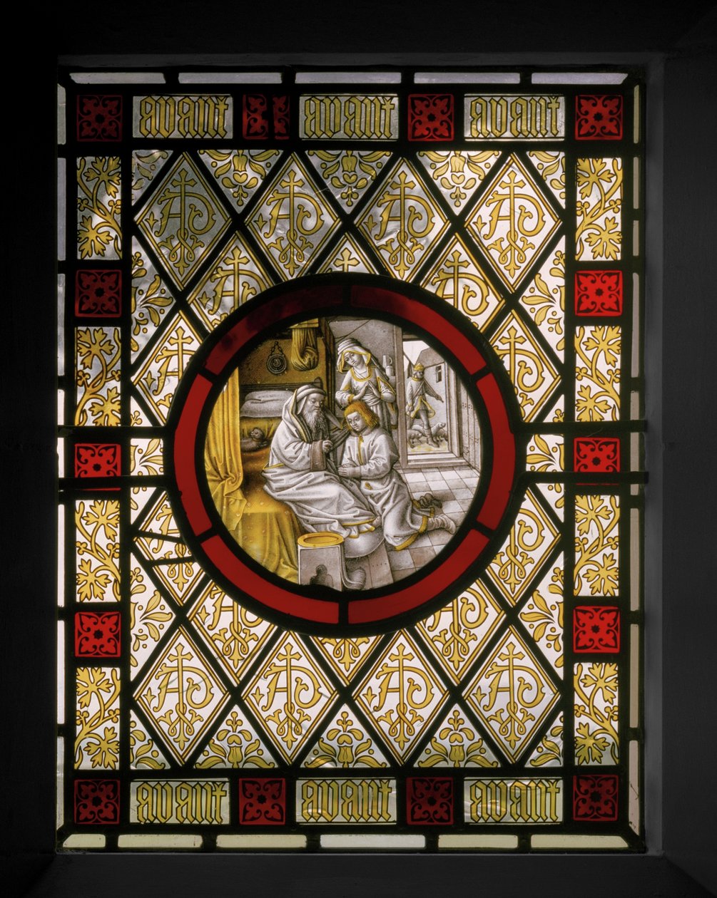 Okno do knihovny s nizozemským kruhem, kolem 1844 (vitráže) od Augustus Welby Northmore Pugin
