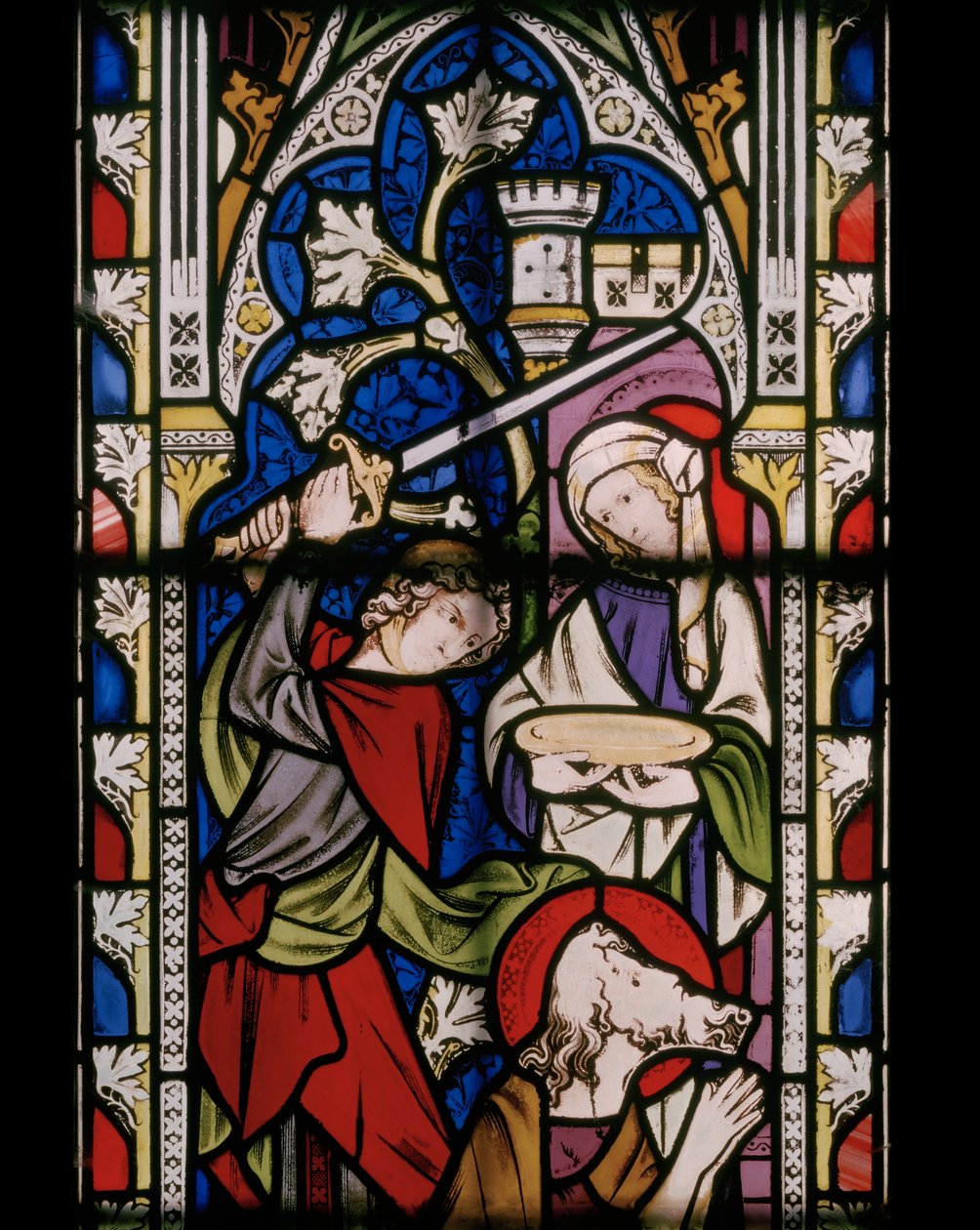 Život svatého Jana Křtitele, detail, 1852 (vitráž) od Augustus Welby Northmore Pugin