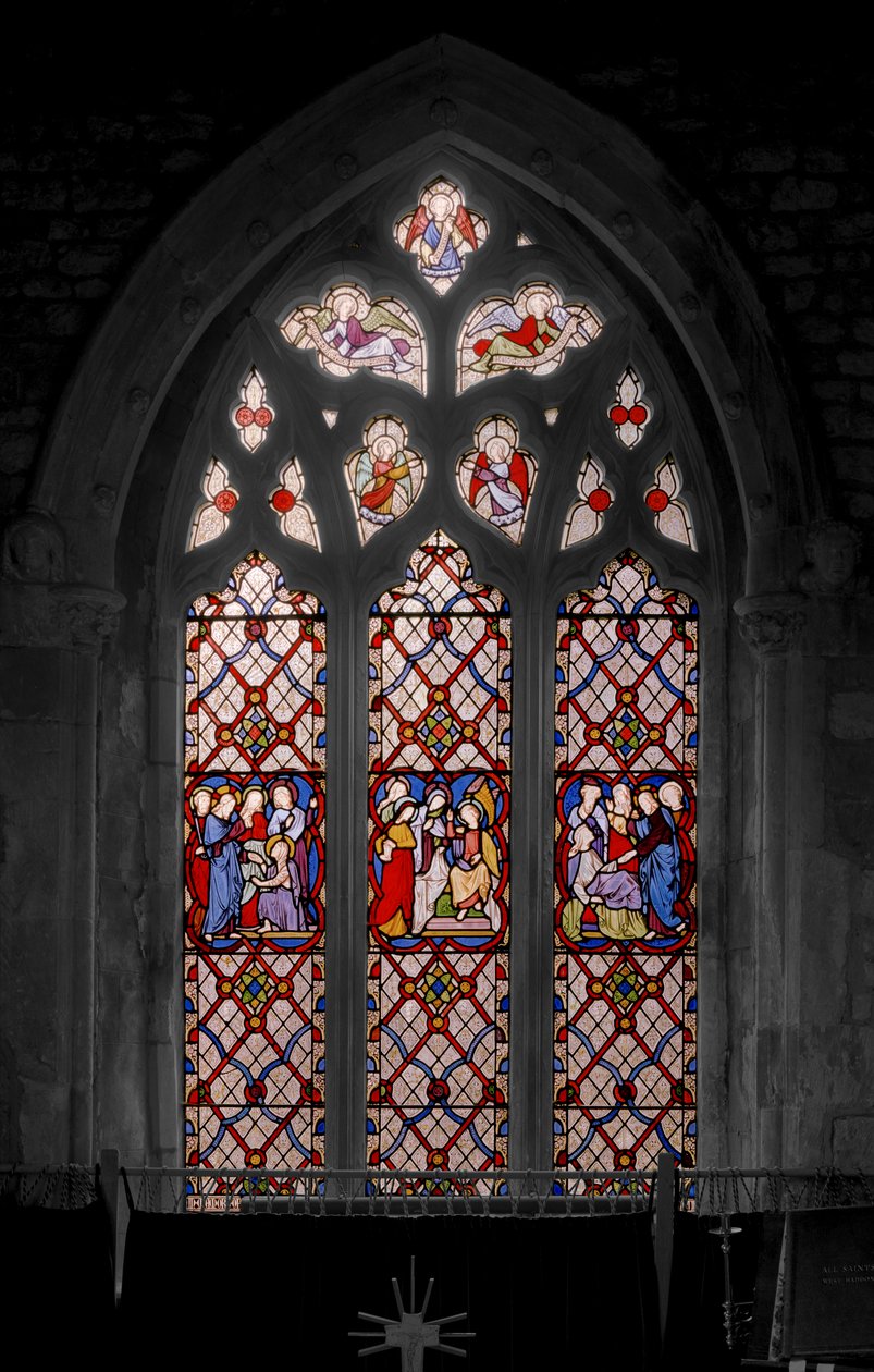 Raising Of Lazarus, The Marys at The Tomb a Raising of Jairuss Daughter, 1850 (vitráže) od Augustus Welby Northmore Pugin