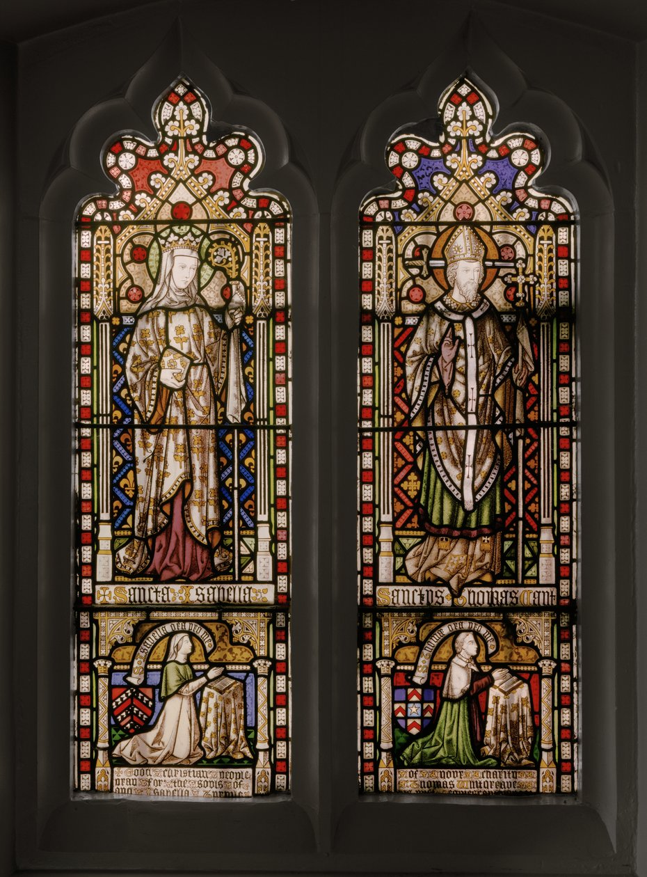 Svatá Isabella a svatý Tomáš z Canterbury, 1848 (vitráž) od Augustus Welby Northmore Pugin