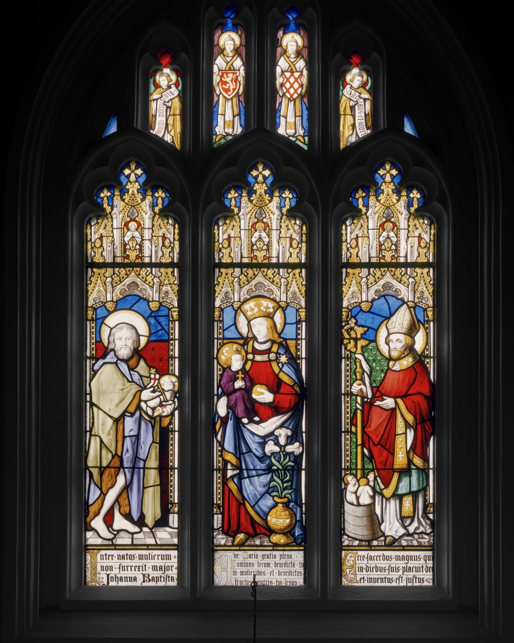 St. John The Baptist, Virgin & Child, and St. Nicholas, 1841 (vitráže) od Augustus Welby Northmore Pugin