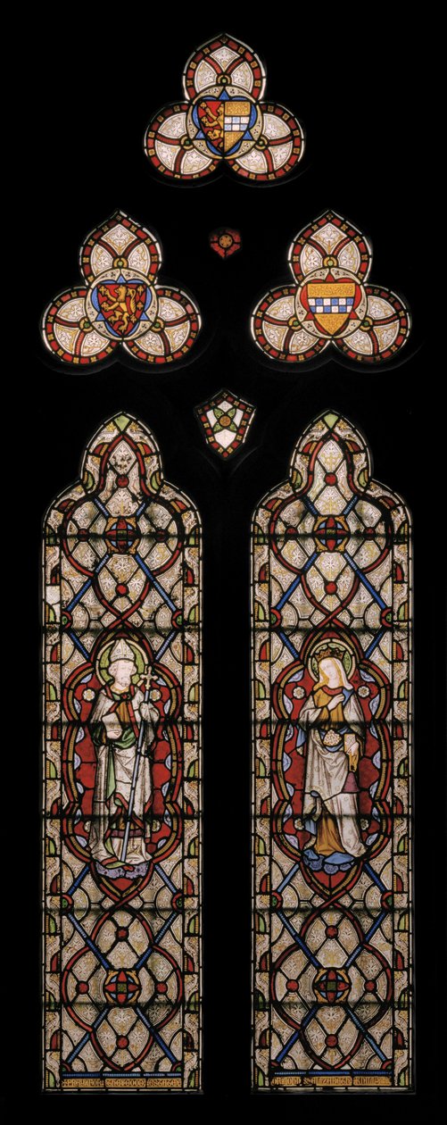 Svatý Jan z Beverley a sv. Alžběta Uherská, 1849 (vitráže) od Augustus Welby Northmore Pugin