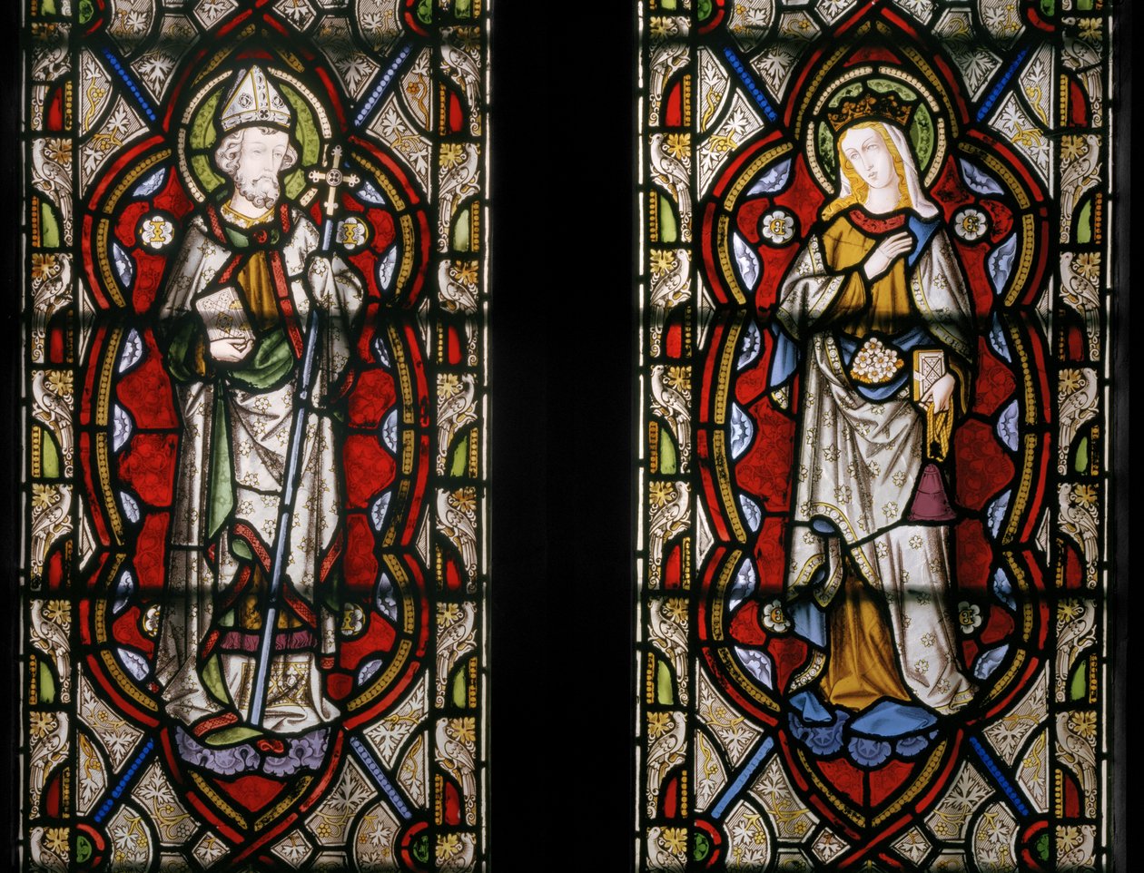 Svatý Jan z Beverley a sv. Alžběta Uherská, detail, 1849 (vitráže) od Augustus Welby Northmore Pugin