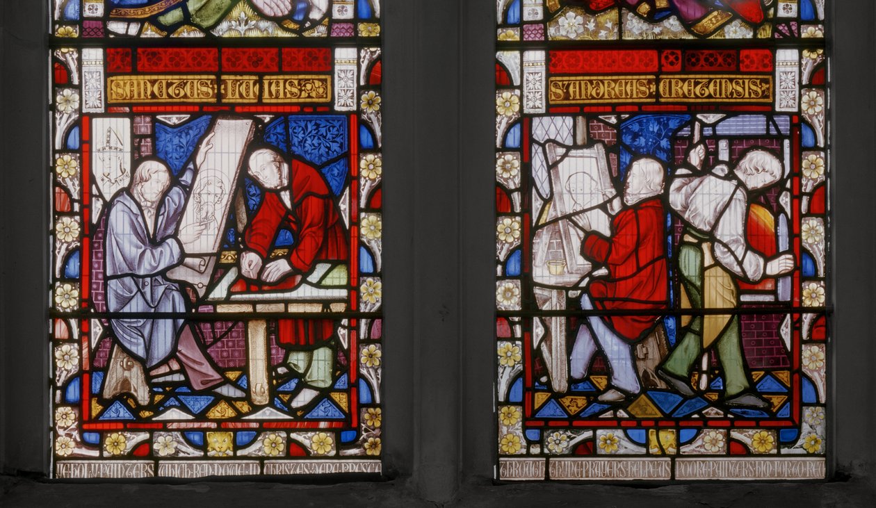 Okno sv. Lukáše, detail, 1853 (vitráže) od Augustus Welby Northmore Pugin