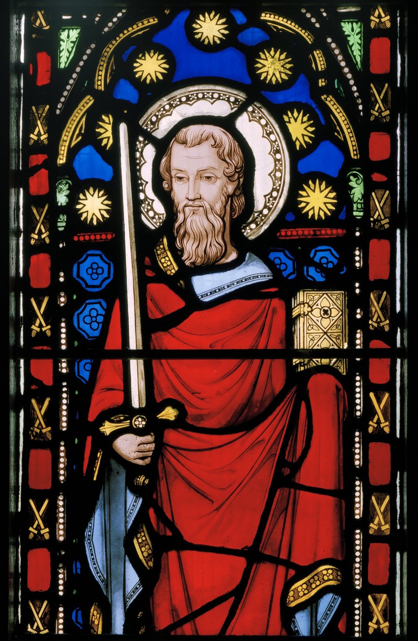 Svatý Pavel, detail, asi 1845 (vitráž) od Augustus Welby Northmore Pugin